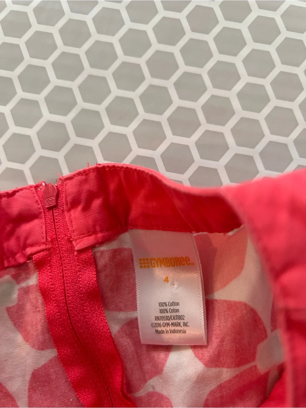 Gymboree Pink and Mint Geometric 100% Cotton Dress. Size 4